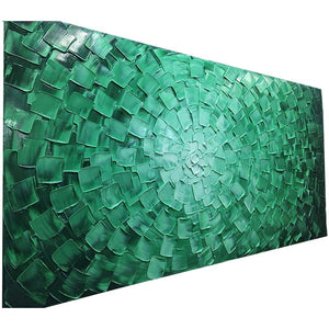 Green to White Regular Texture Living Room Wall Canvas