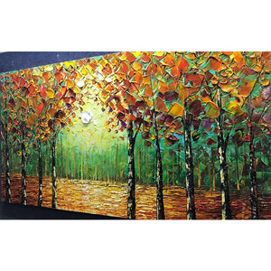 Abstract Oil Painting Forest 100% Hand Painted Decor Living Room Wall