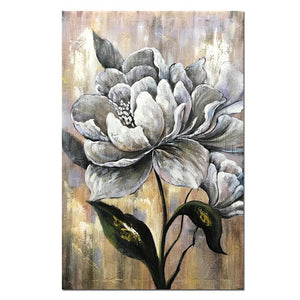 Large Grayish White Flower Rustic Background Bedroom Wall Canvas