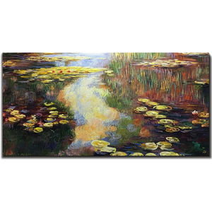 Contemporary Art For Living Room Lotus Pond Canvas Paintings
