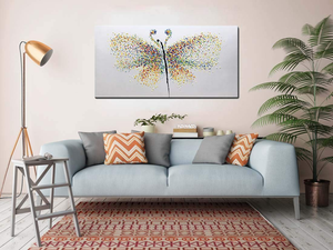 Extra Large Art Colorful Butterfly Hand Painted by Artists