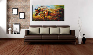 Big Wall Painting Running vigorous Horse 100% Hand Painted Canvas Art