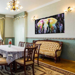 Living Room Art for Walls Abstract Colorful Elephant Canvas Painting