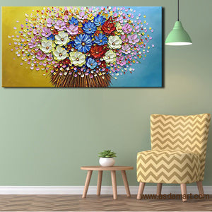 Super 3D Colorful Flower Bouquet Painting for Living Room Bedroom