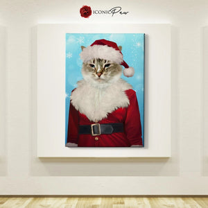 Mrs. Claus Custom Pet Canvas with Framed Ready to Hang