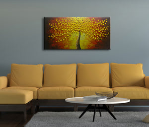 24*48inch Save $28 ($79.99 on Amazon) Gold Canvas Painting Framed Ready to Hang (Only for US)