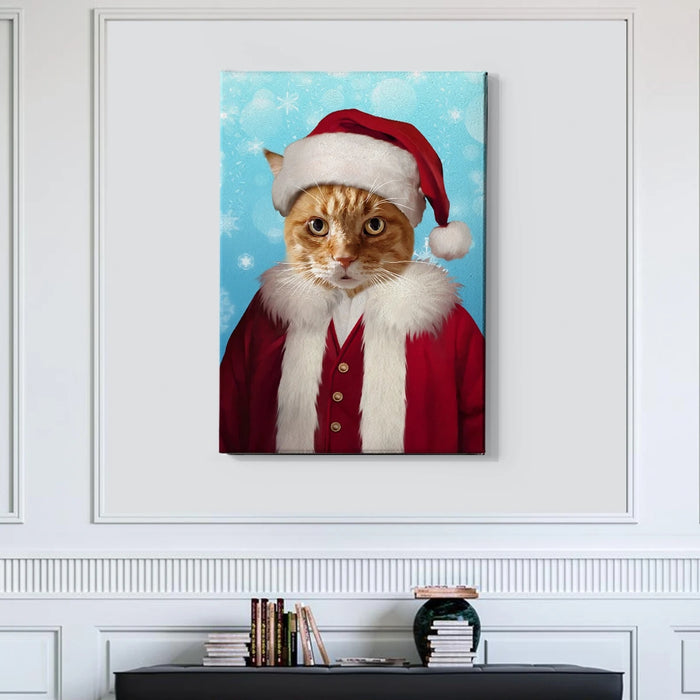 Santa Custom Pet Canvas with Framed Ready to Hang