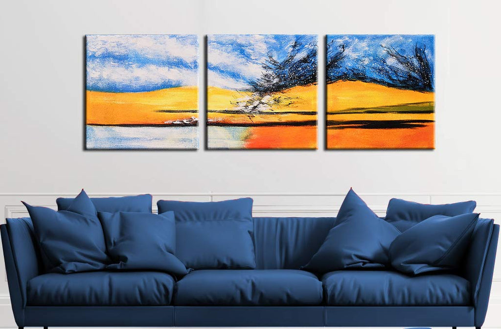 20*20inch*3 Save $37 ( $105.99 on Amazon) Modern Art Acrylic Paintings Framed Ready to Hang (Only for US)