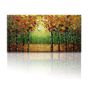 Abstract Oil Painting Forest 100% Hand Painted Decor Living Room Wall