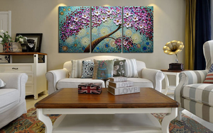Canvas Art Set Pink Petals Flower Tree Perfect for Living Room Family Room