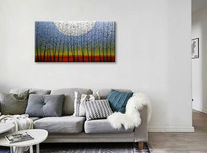 20*40inch Save $7 ($51.99 on Amazon) Handmade Painting Abstract Forest Framed Ready to Hang (Only for US)