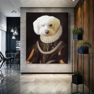 Queen Custom Pet Canvas with Framed Ready to Hang