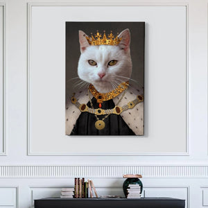 Crowned King Custom Pet Canvas with Framed Ready to Hang