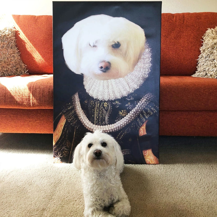 Queen Custom Pet Canvas with Framed Ready to Hang