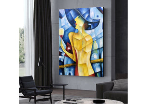 Sexy Woman Wall Art 100% Hand Painted Vertical Abstract Oil Paintings on Canvas