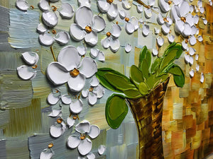 Square Modern Wall Art Flower Tree Waterproof 100 Years No Fade