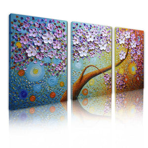 AsdamArt Handpainted oil paintings floral bedroom decor 3D paintings Horizontal Wall Art(Holiday promotion)