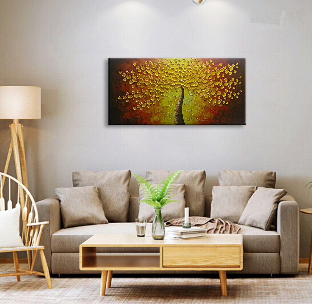 24*48inch Save $28 ($79.99 on Amazon) Gold Canvas Painting Framed Ready to Hang (Only for US)
