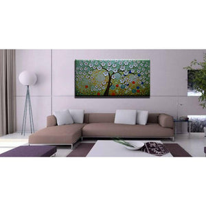 White Flower Tree Starry Night Background Contemporary Wall Paintings
