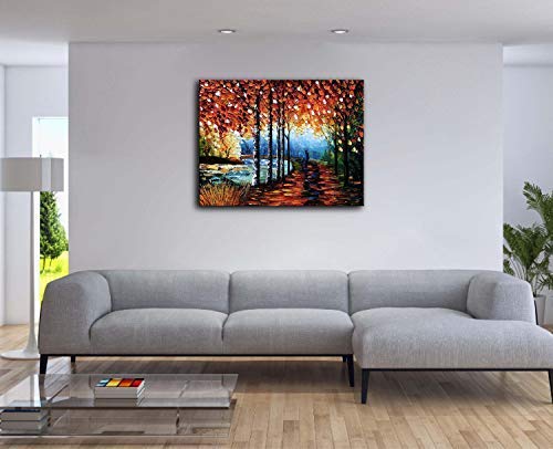 Knife Oil Painting Handmade Abstract Landscape Canvas Art Housewarming Gift