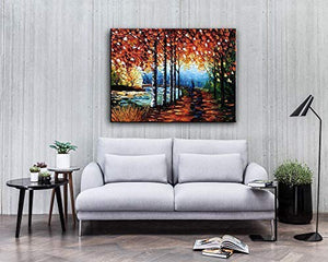 Knife Oil Painting Handmade Abstract Landscape Canvas Art Housewarming Gift