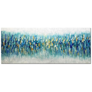 Art of Painting Abstract Light Blue Texture 100% Hand Painted No Fade