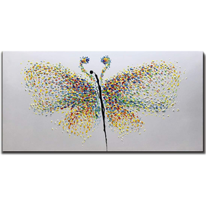 Extra Large Art Colorful Butterfly Hand Painted by Artists