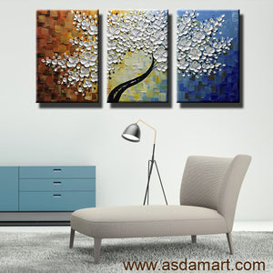 AsdamArt Handpainted oil paintings Abstract Maple Tree Wall Art 3D artwork living decor Asd060