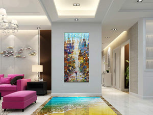 Large Abstract Paintings on Canvas Clearly Textured Building Wall Art