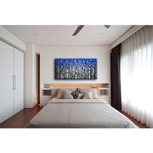 Blue and Grey Abstract Clear Texture Wall Art for Bedroom