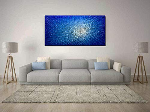 Canvas Art Blue to White Gradient Thick Oil Clearly Texture