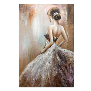 Big Paintings for Living Room Elegant Girl Clearly Texture Acrylic On Canvas