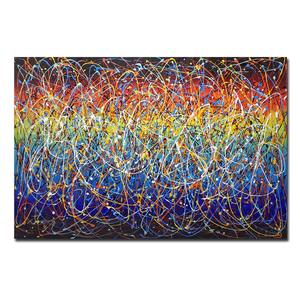 Extra Large Artwork Canvas Painting Colorful Messy Clew for Living Room