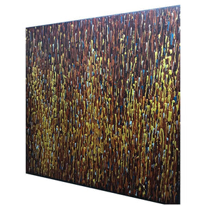 Yellow and Brown Abstract Water Droplets Extra Large Wall Art