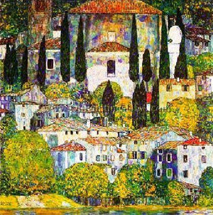 Fine Art Painting Replication Gustav Klimt Chiesa a Cassone