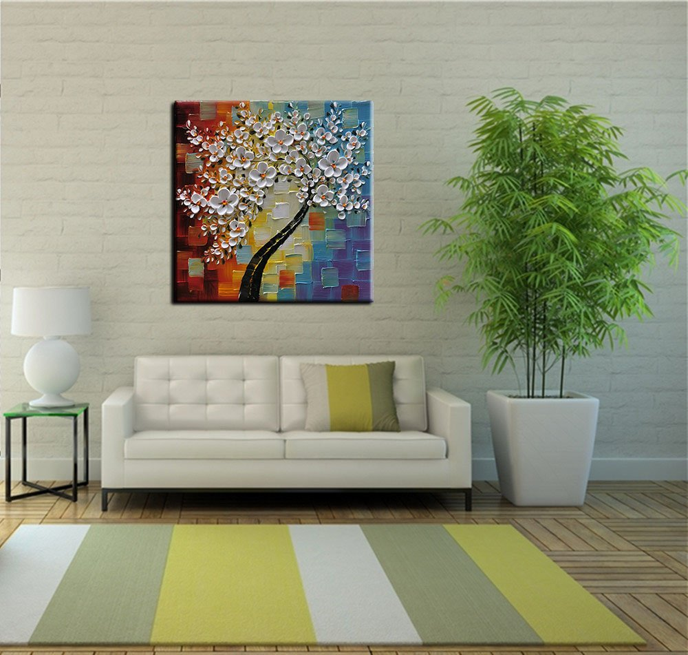 flower canvas painting square wall art