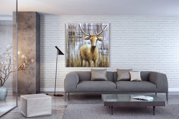 Home Decor Art Cute Abstract Deer Wooden Texture Background Decor Home