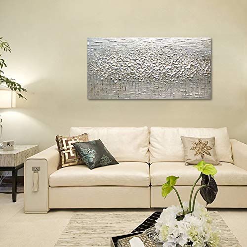 Oil Painting White Flower 3D Petals Clearly Texture Decor Home Upgrade Life