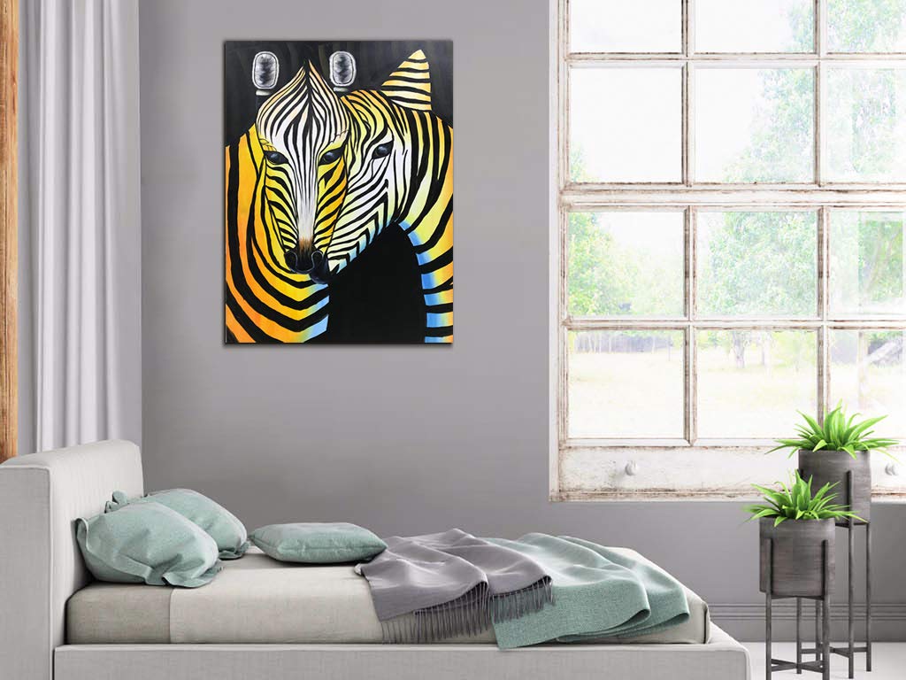 Paintings for Home Decor Romance Zebra Lovers Kiss Perfect Gift to Partners