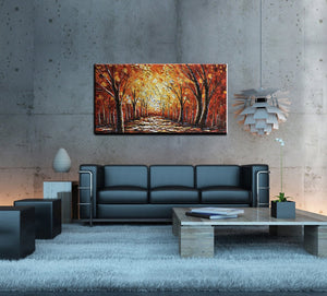 Large Scale Wall Art Forest Canvas Paintings Decor Bedroom Gift to New House