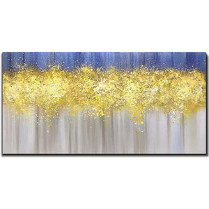 Abstract Purple Gold Brown Blurry Large Wall Canvas