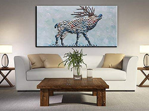 Large Original Art David's Deer Thick OiL Body Canvas Painting without Frame Decor Home