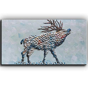 Large Original Art David's Deer Thick OiL Body Canvas Painting without Frame Decor Home