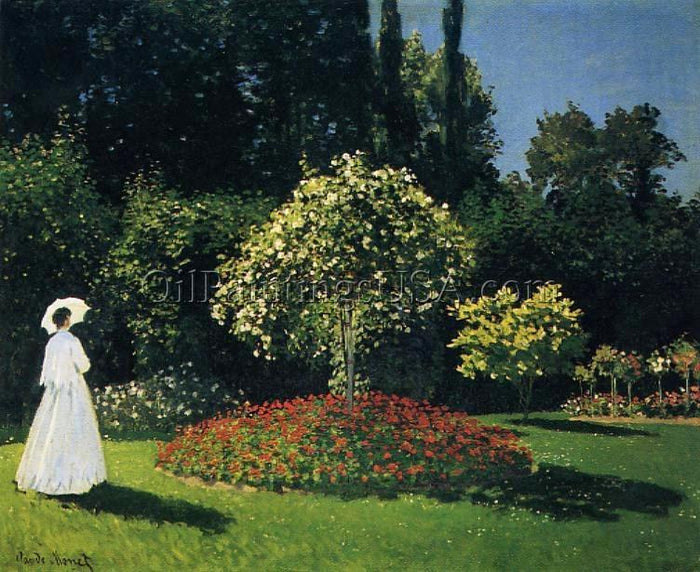 Living Room Artwork Claude Monet Jeanne Marguerite Lecadre in the Garden