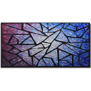 Living Room Canvas Art Abstract Crack Block Hand Painted Oil Painting
