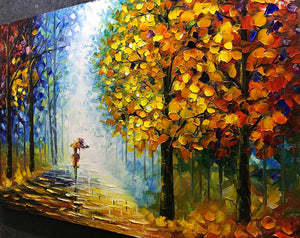 Modern Wall Painting A Beautiful Lady Walks Toward Sunshine Canvas Art