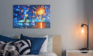 Modern Artwork for Living Room Large Ships Sail Blue Ocean Original Painting Gift Friends