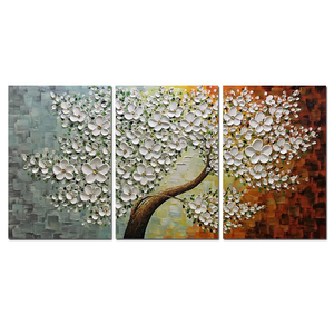 Multi Canvas Painting Luxuriant White Flower Tree Wall Art Decor Home
