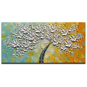Paint Painting Hand Painted White Flower Tree No Fade 10 Years