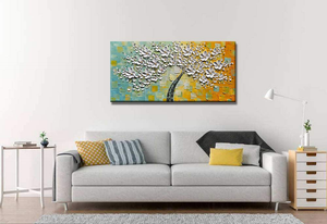 Paint Painting Hand Painted White Flower Tree No Fade 10 Years